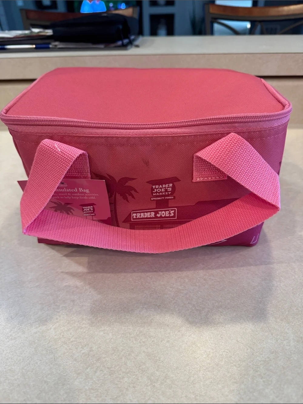 Trader Joe's Pink Insulated Lunch Tote